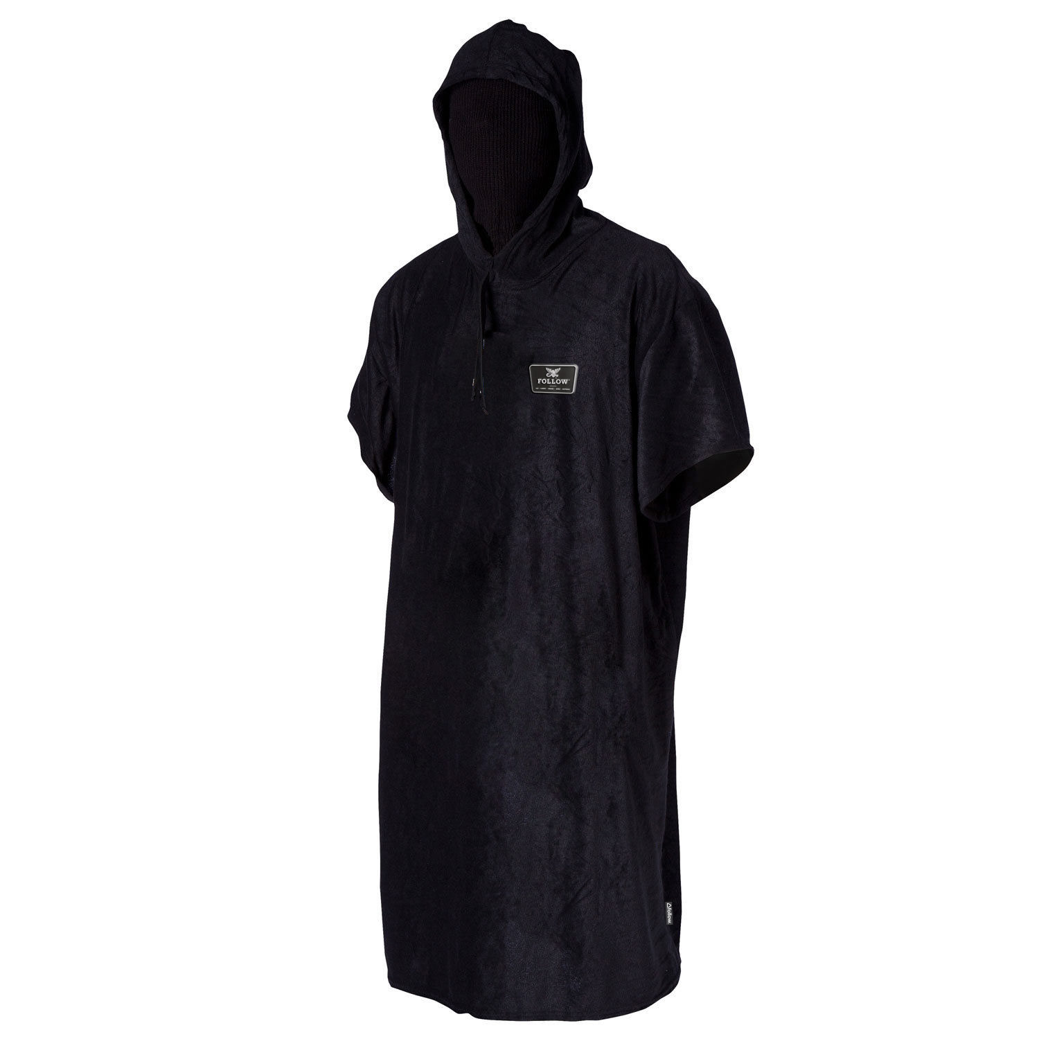   HOODED TOWELIE PONCHO - BLACK FOLLOW 2019